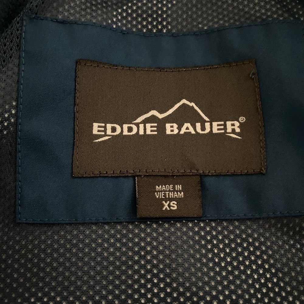Eddie Bauer WeatherEdge Rain Jacket Womens XS Blue Hooded Waterproof Windbreaker - Picture 10 of 16